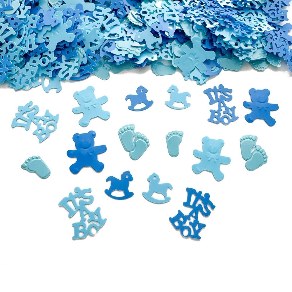 1000 PCS Light Blue Navy Boy Gender Reveal Baby Shower Glitter Confetti