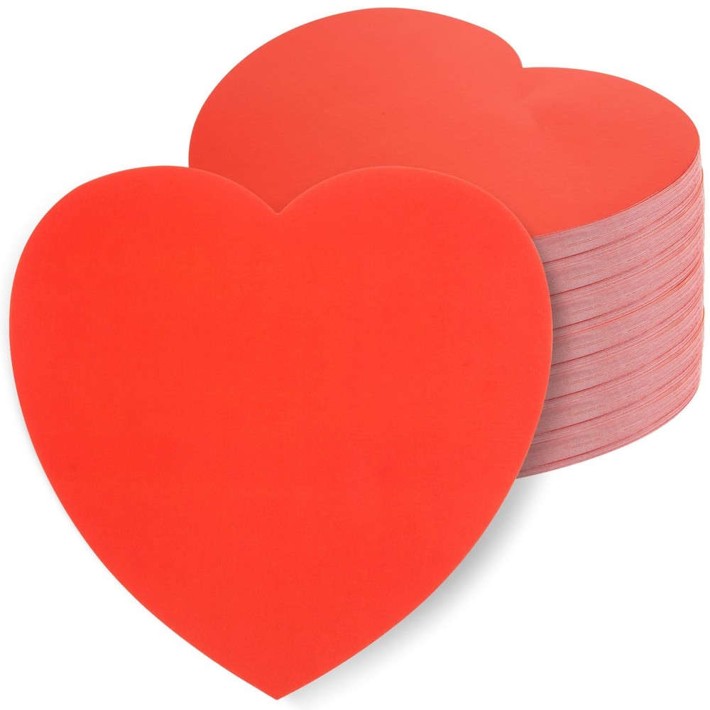 72 PCS Large Red Heart Paper Cutouts 5.9×5.9 Inch Valentine Day Craft Decor