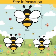 60 Pcs Bee Cutouts Assorted Size Bee Bulletin Board Accents or Craft Cutouts …