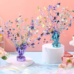 6 Pcs Unicorns Table Decorations Rainbow Metallic Gleam Foil Spray Centerpieces