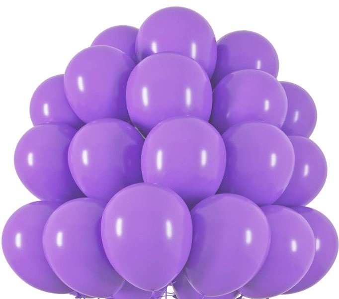 65pcs Purple Latex Balloons for Party Decorations – Birthday, Wedding, Baby Show