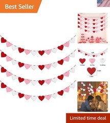 Romantic Red Pink White Heart Banner for Weddings & Valentine’s Celebrations