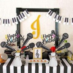 16 PCS Microphone Centerpiece Sticks Glitter Party Table Topper Decoration