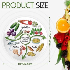 VIYNRAN Portion Control Plate – 10 Inch Melamine Bariatric 10-inch, 1 (Pack)