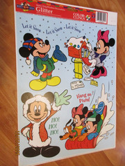 Christmas Clings Glitter Disney Mickey 15″ x 12″Paper Magic NOS U Pick not a Lot