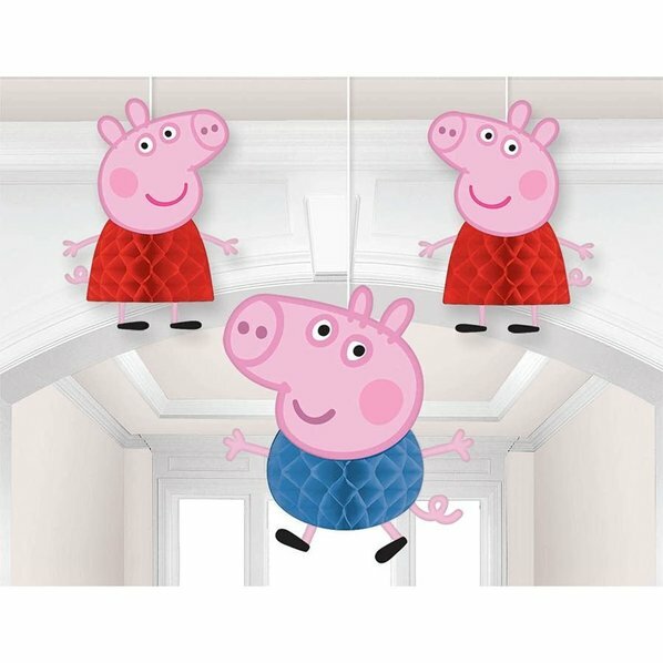 Peppa Pig Party Hanging Honeycomb Decorations 3pk – Peppa Pig Party Supplies