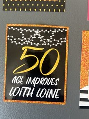1Pack 4 Sheets Birthday Wine Bottle Labels Happy 50th Birthday Party Stickers