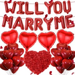 Will You Marry Me Decorations – 542 Pcs Red Balloons Decoration Letter Heart …