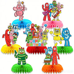 7PSC Gabba Honeycomb Centerpieces 3D Table Decorations Party Supplies
