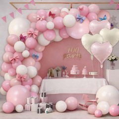 126PCS Pink White Balloon Arch Kit, Different Sizes 18 10 5 Inch Pink White S…