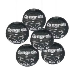Graduation Party Decoration Set: Tablecloth, Balloons, Danglers ++ Black & Gold