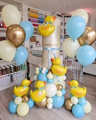 Little Duck Balloon Garland Arch Kit, 157pcs Blue Yellow Clear Balloons with …