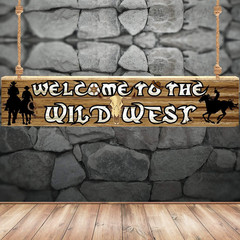 Western Party Decorations Welcome to the Wild West Cowboy Backdrop Banner Photo!
