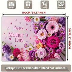 Party Backdrop 2D Flat Banner 1pc Happy Mother’S Day Floral Backdrop Decoration☋
