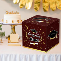 Graduation Decorations 2026 Maroon Graduation Card Box Graduation Party Decorati