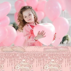 41Pcs Rose Gold Birthday Party Decorations – Pink Rose Gold Theme Supplies – …