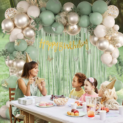 Sage Green Birthday Party Decorations with Happy Birthday Banner Green Fringe Cu