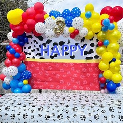 Dog Paw Balloons, 12 Inch Carnival Circus Balloons Red Yellow Blue and White …
