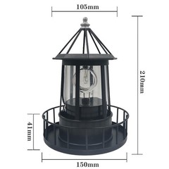 Solar Powered Rotating Lighthouse Light for Outdoor Garden Patio and Lawn Use