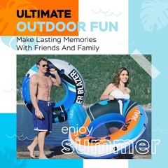 2024 & Upgraded Sunlite Sports Heavy Duty River Tube Inflatable, Water Float to