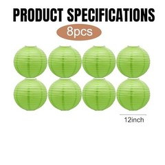 Sage Green Paper Lanterns Chinese Round Lanterns for Ceiling 12in sage green