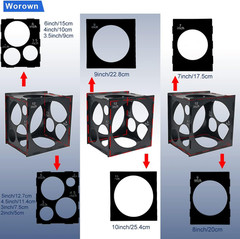 11 Holes Collapsible Black Plastic Balloon Sizer Box, Balloons Sizer Cube, Ballo