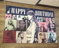 Taylor Swift Birthday Party Backdrop Banner Decoration