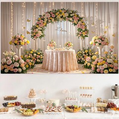 5x3FT/5x7FT Mr & Mrs Backdrop Wedding Celebrations Party Background Props Decor