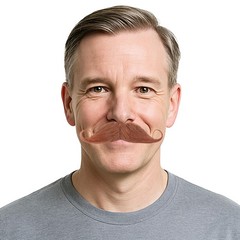 Miss U Hair Brown Fake Mustache Self Adhesive Handlebar Costume Facial Hair f…