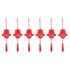 6pcs Chinese Lantern Ornaments New Year Flannel Pendant Spring Festival E4