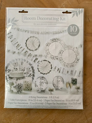 Amscan 25th Anniversary Silver White Party Room Decorating Kit NEW
