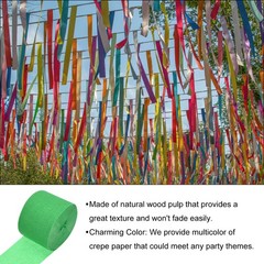 Crepe Paper Grass Green Paper Streamers – 1.8 Inch x 82 Feet / 2 Roll