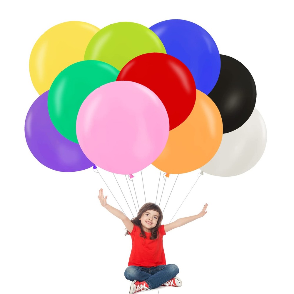 20 pieces 24 inch Large Primary color Balloons Giant Assorted Colors Latex Ba…