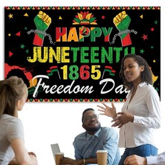 Large 71″ X 43″ Juneteenth Backdrop, Happy Juneteenth Decorations Banner, June..