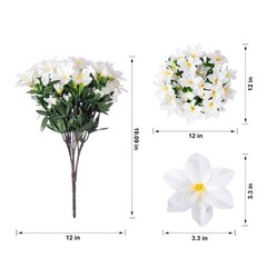 Artificial Flowers for Outdoors, 3 Bundles Fake Silk Azalea Bouquet Faux Flow…