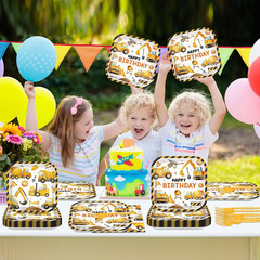 Construction Birthday Party Supplies Plates Napkins Forks Set for 24 Kids