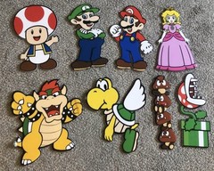 Super Mario Bros. 14”Themed Party Cutout Props Set Of 8 Characters Room Or Party