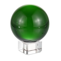 1Set 60mm/2.4″ K9 Crystal Ball Decorative Ball w Box and Crystal Stand Green