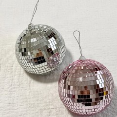 Disco Ball 6» Silver or Pink Mirror Hanging Party Wedding Home Decor Ball Gift