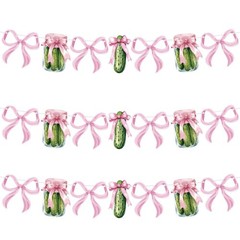 3 Pack Pink Bow Pickle Banner Decoration Cucumber Themed Pink Kind of a Big D…