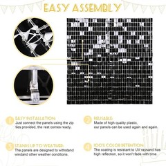 Light Gold Shimmer Wall Backdrop 6ftx4ft Square Sequin 24 sqft NIB