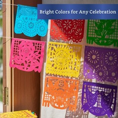 Mexican Party Banners – 5 Pack, 10 Flags Each – Papel Picado Fiesta Decor