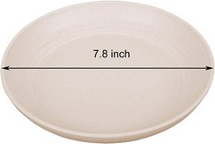 LuckyZone 7.8 Inches Unbreakable Wheat Straw Plates – Inches, Beige