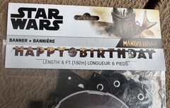 Star Wars Mandalorian Happy Birthday Banner 6 Ft Grogu Baby Yoda Party NEW