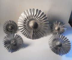 Vintage Gray/Silver 25th Wedding Anniversary Honeycomb Bells