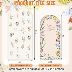 2 Pcs Love in Bloom Bridal Shower Decorations 2-Sided Round Top Cute Wildflower