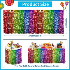 Cinco De Mayo Decorations 2 Packs Fiesta Party Wavy Metallic Tinsel Foil Fringe
