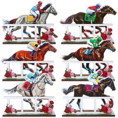 6 Pcs Horse Racing Table Centerpieces – Derby Tiered Tray Decor for Events & Cel
