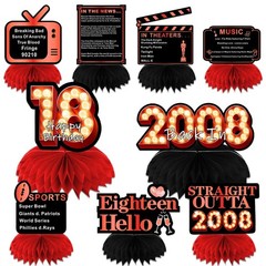 Back In 2008 Red Black Gold Table Honeycomb Centerpieces 18th Birthday Decor