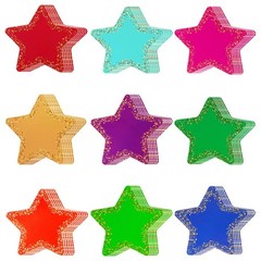 Star Paper Cutouts Assorted Colors Classroom Bulletin Board Decor 117 PCS